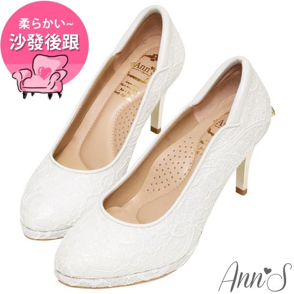 🍀面試鞋款最高79折🍀💕 喜氣洋洋 / 買就送限定版燙金提袋 💕Ann’S公主的憧憬2.0晶透鑽石蝴蝶結防水台高跟婚鞋8.5cm-白
