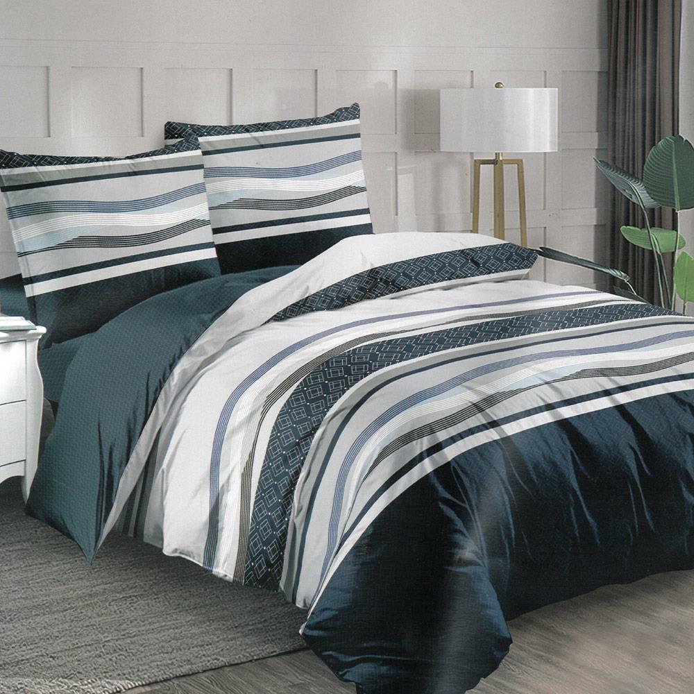 (無被套)新絲柔棉系列-三件式床包枕套組 / 經典橫紋