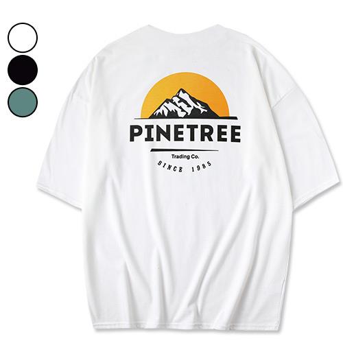 情侶短T恤  MIT美式雪山PINETREE印花五分袖上衣(3色) 現+預【NW621058】