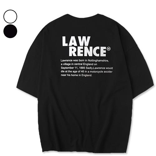 情侶短T恤  MIT韓版LAWRENCE字母印花五分袖上衣(2色) 現+預【NW621060】