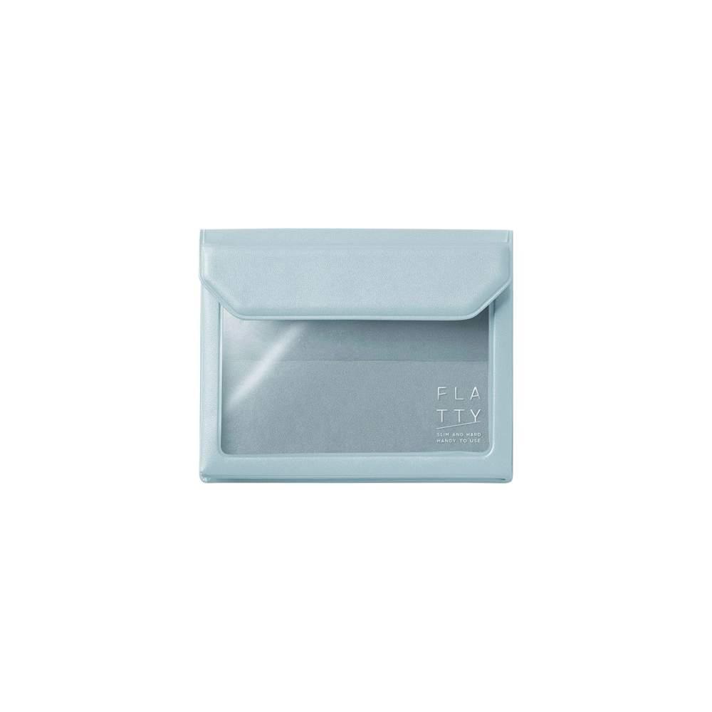 【KING JIM】FLATTY多用途收納袋 灰藍色 名片尺寸 (5356-GB)