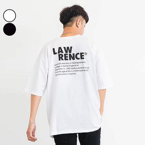 情侶短T恤  MIT韓版LAWRENCE字母印花五分袖上衣(2色) 現+預【NW621060】