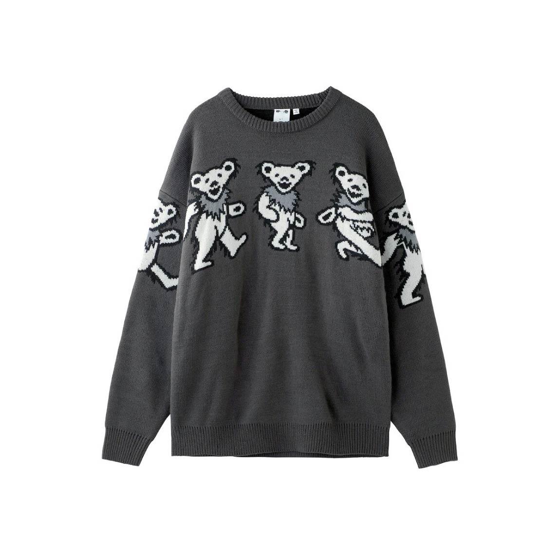 X-Girl × Grateful Dead Bear Knit Top-Charcoal | 熱銷推薦| XLARGE