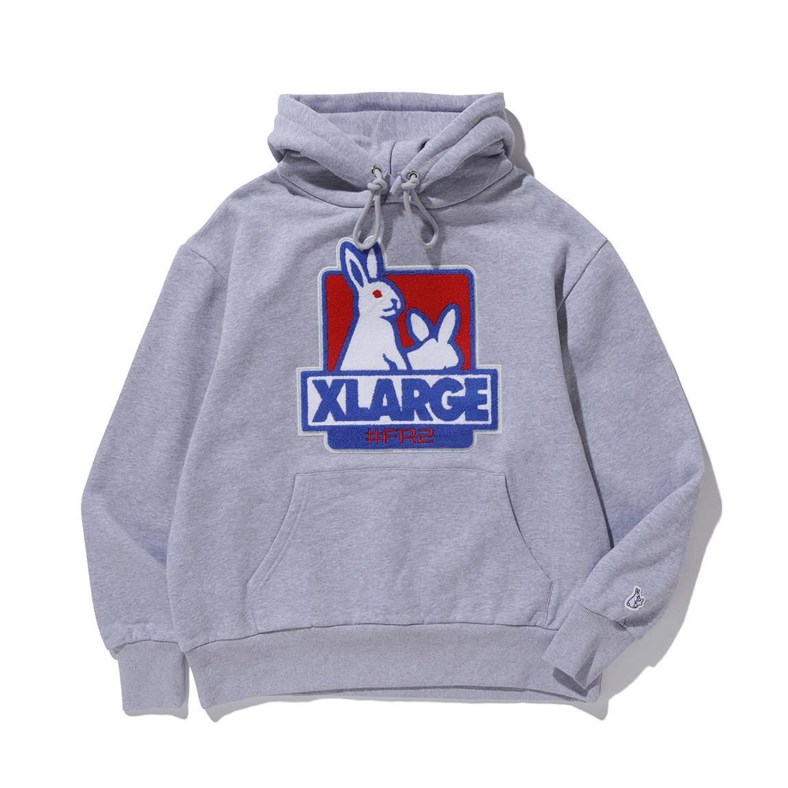 XLARGE x FR2 Fxxk Icon Hoodie グレー Lサイズ-