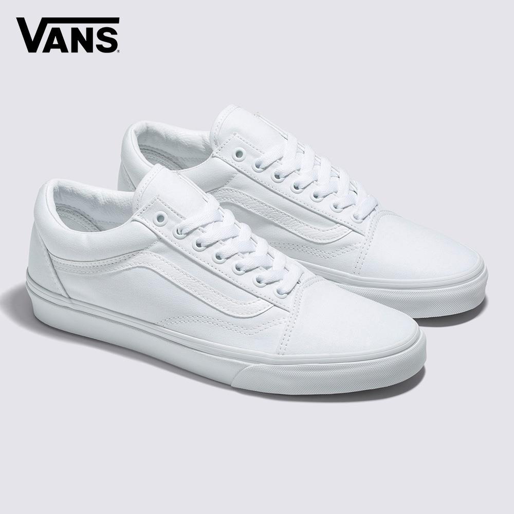 Vans Old Skool 男女款白色滑板鞋