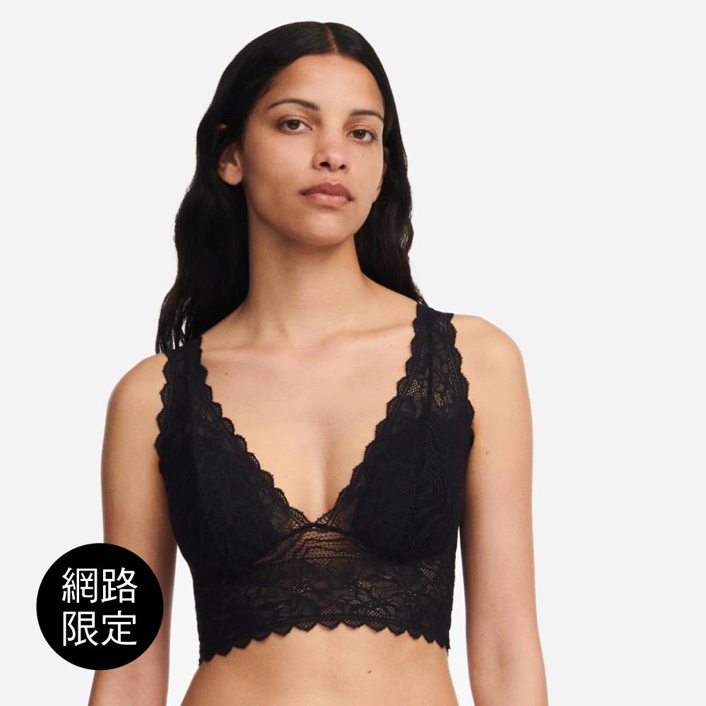 網路獨賣【Chantelle Easy Feel】蕾絲短襯內衣>S-L>黑色(94270_011)【Floral Touch】