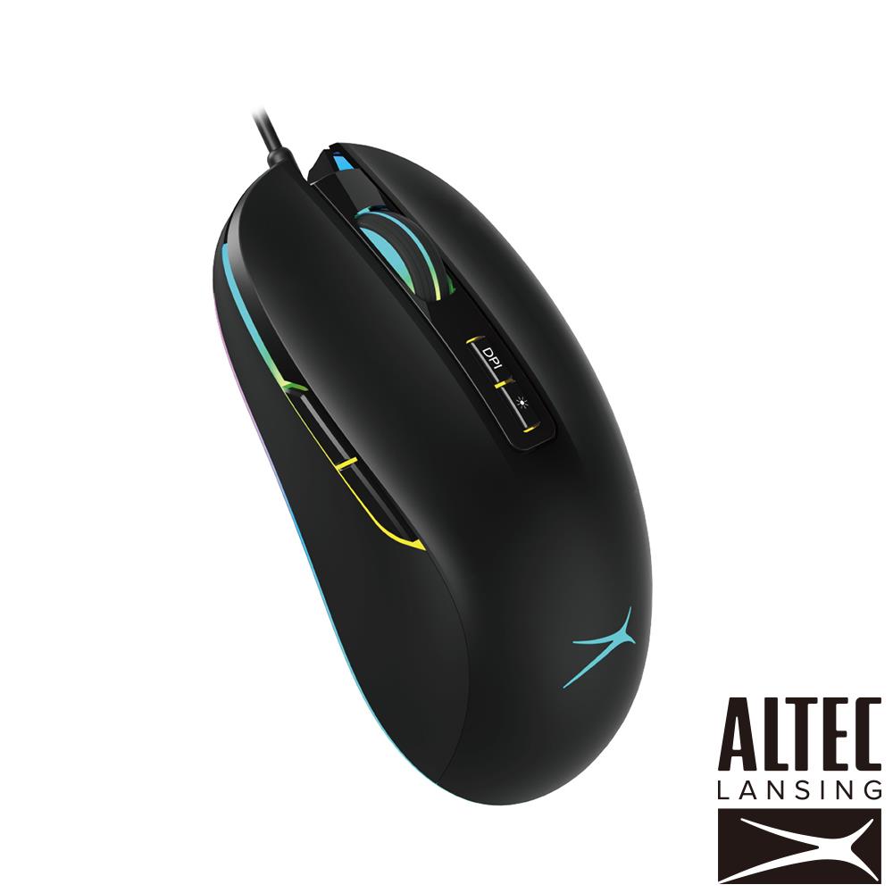 ALTEC LANSING 七鍵式DPI可調有線電競滑鼠ALGM9414  黑