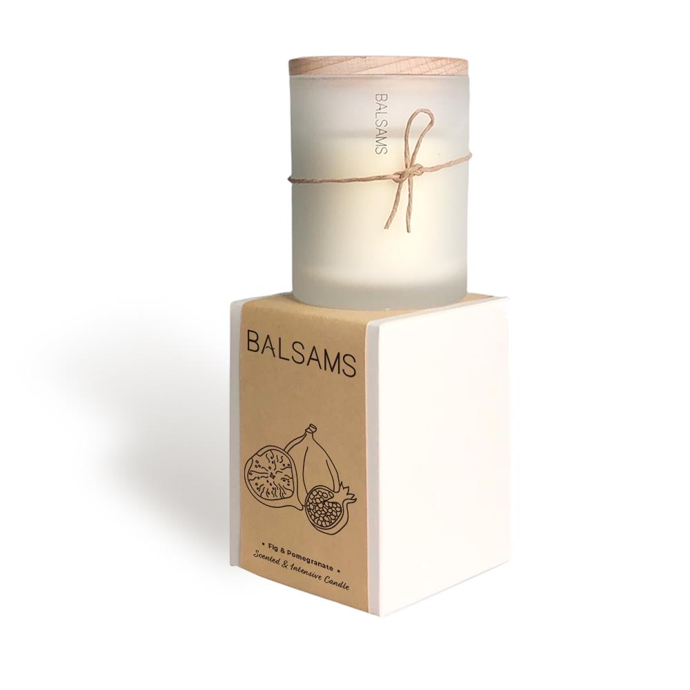 促銷【Balsams白森氏】香氛工藝蠟燭200g(白盒)-無花果&石榴(效期2027/05/15)