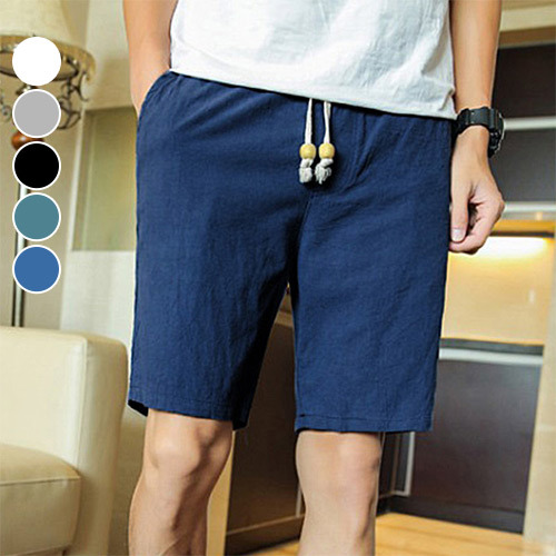 短褲素面休閒抽繩五分褲(5色)現 預【NZ71913】