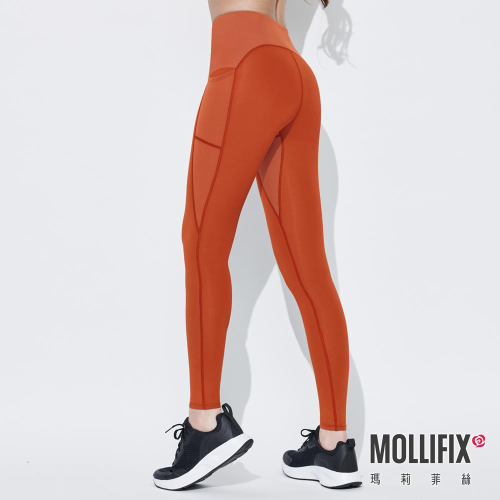 MOLLIFIX 瑪莉菲絲 高彈力訓練動塑褲 (鐵鏽橘)