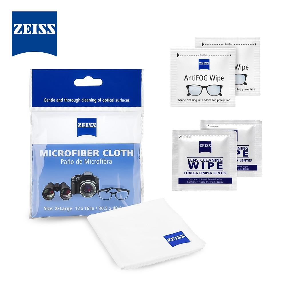 ZEISS 蔡司 超細纖維拭鏡布(大) Microfiber Cleaning Cloth (30x40cm) +防霧10入+去污10入