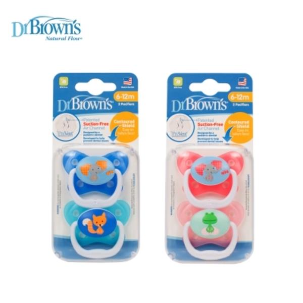 美國【Dr.Brown's布朗博士】PreVent功能性人體工學安撫奶嘴 6-12月(兩入裝)