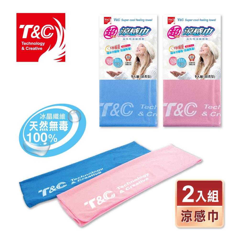 【台灣T&C】戶外運動吸水速乾降溫冰涼感毛巾-長版29x100cm-超值2入組