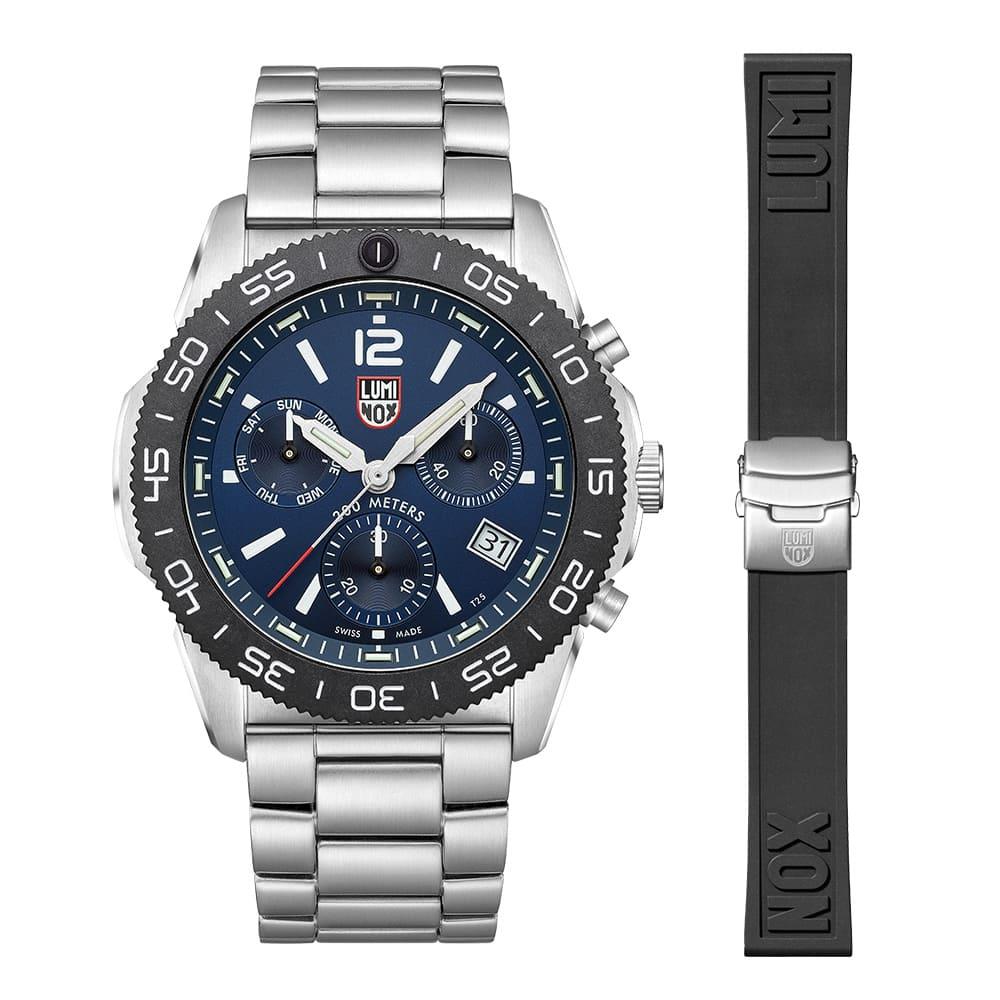 Pacific Diver Chrono太平洋潛行者雙曆計時腕錶 – 藍 / 3144「買本款錶加送一條原廠Cut-To-Fit橡膠錶帶」