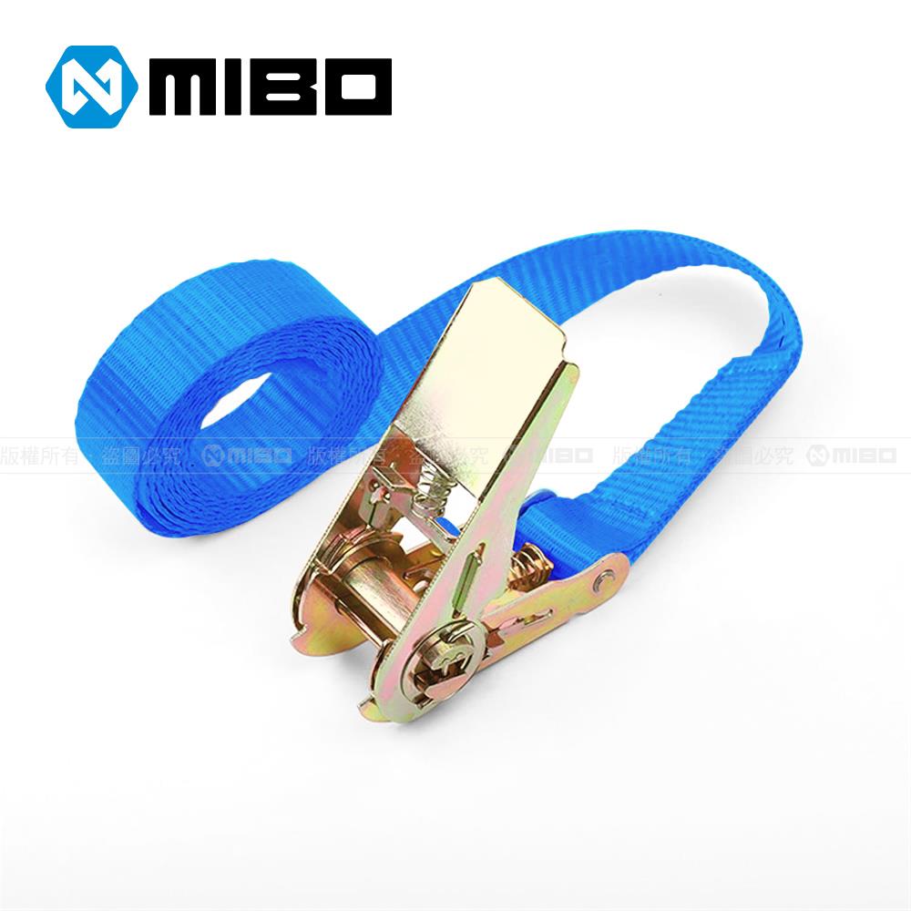 【福利品】MIBO 貨物綑綁帶 拉緊器 綑綁帶 布猴 捆綁帶 機車固定繩 固定綁帶 2.5cmX150cm 藍 (非全新品)