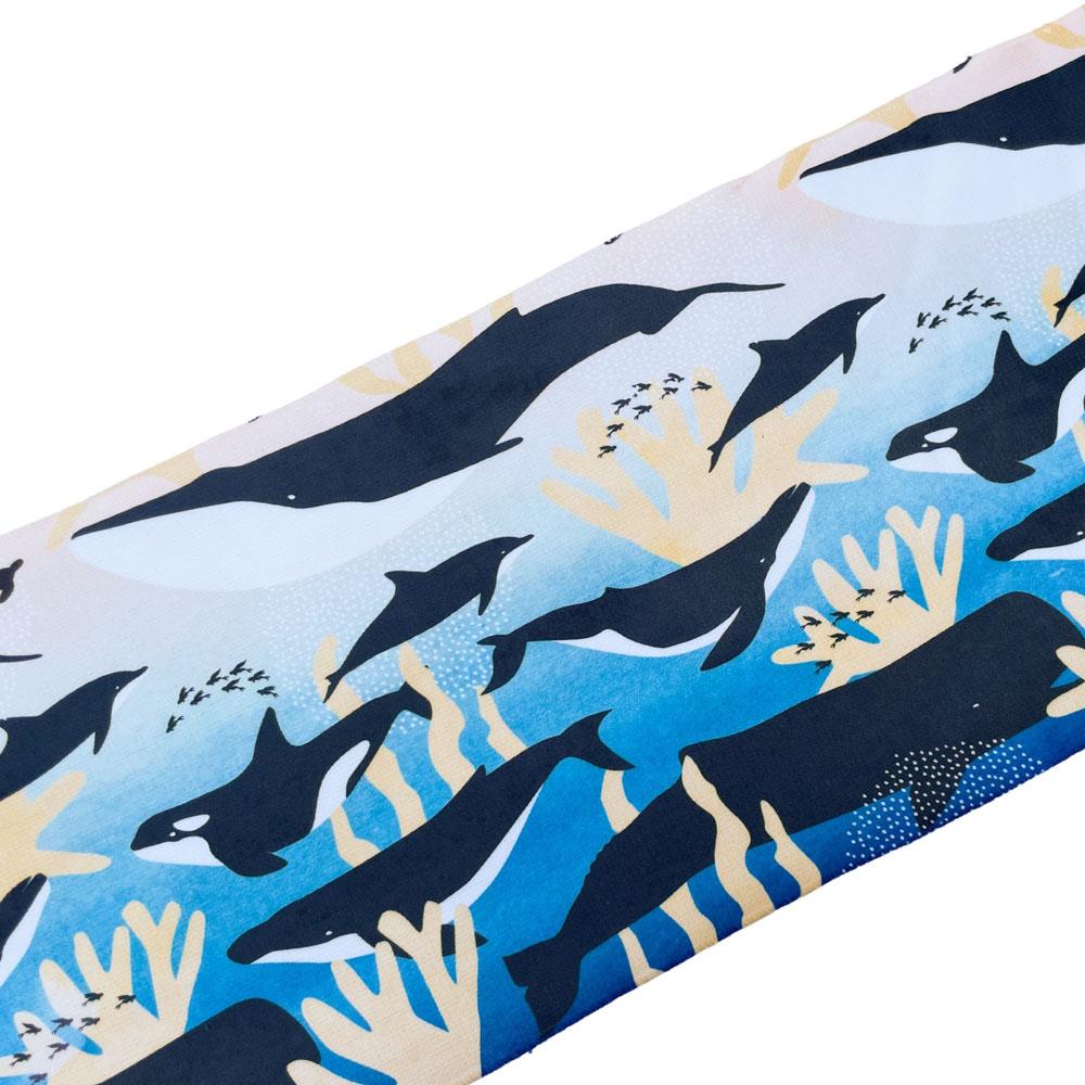 【海洋動物系列】 鯨魚海沙色款運動毛巾