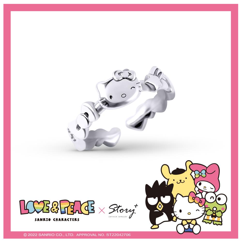 Love&Peace系列-Hello Kitty凱蒂貓純銀戒指