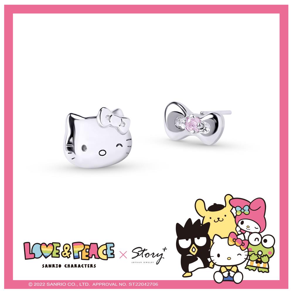 Love&Peace系列-Hello Kitty凱蒂貓純銀耳環