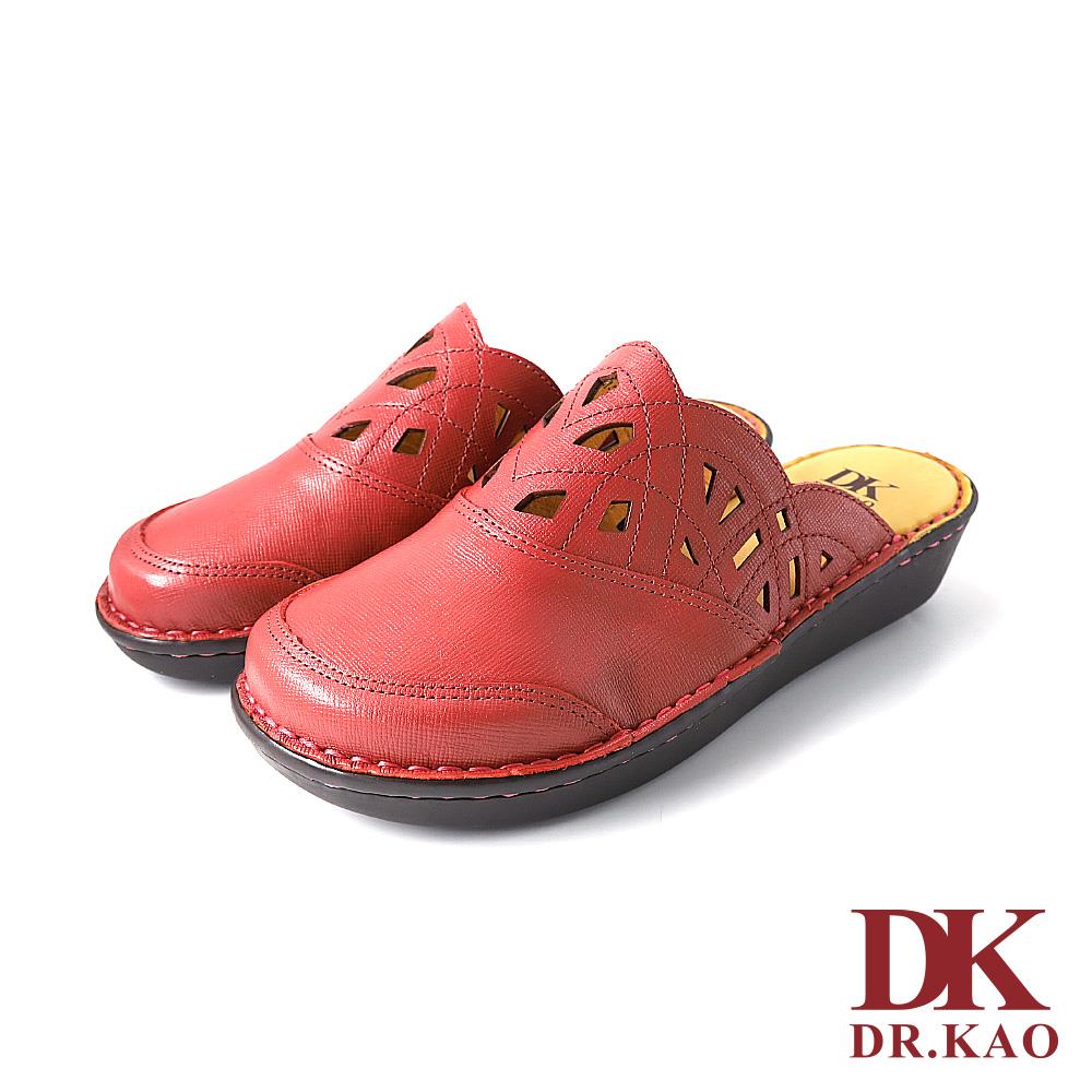 【DK 空氣鞋】浪漫花邊幾何雕花空氣女涼鞋 87-2139-00 紅色