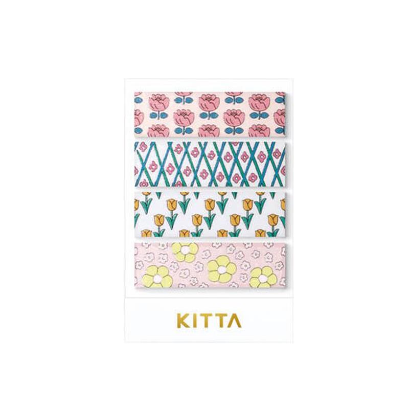 【KING JIM】KITTA隨身攜帶和紙膠帶 透明UV膠 復古花磚