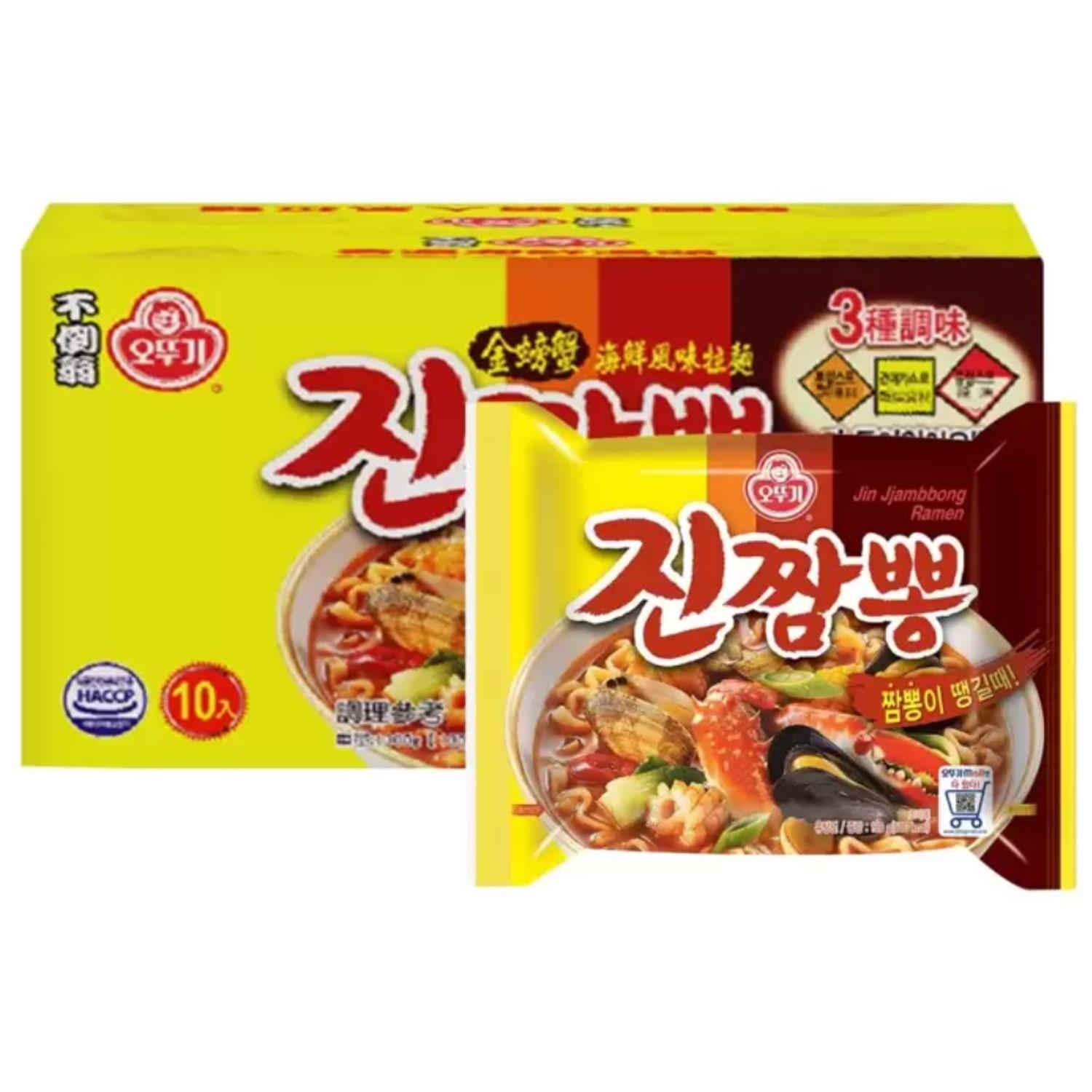 【美式賣場】韓國不倒翁金螃蟹海鮮風味拉麵(１３０ＧＸ１０入／箱)