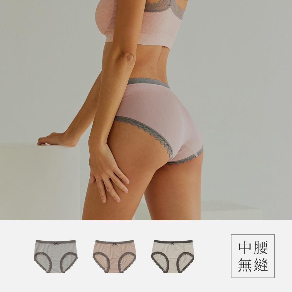 蠶絲蛋白 ‧ 中腰撞色無縫內褲-4色VC維娜562134
