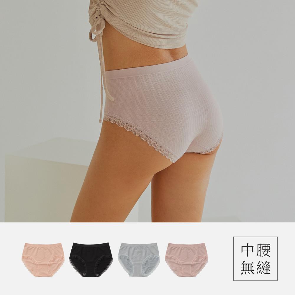 蠶絲蛋白 ‧ 中腰羅紋無縫內褲-4色VC維娜562161