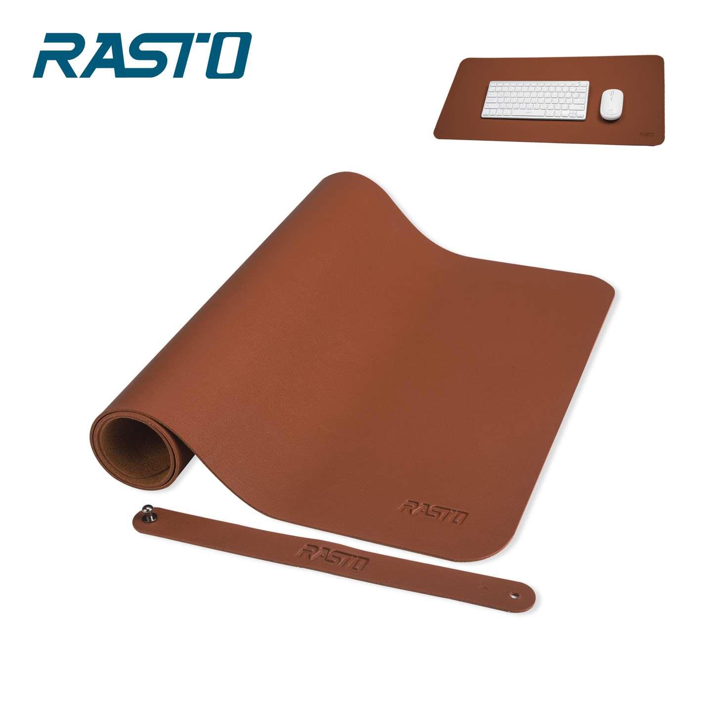 RASTO 北歐皮革加大款萬用辦公桌面滑鼠墊/桌墊/餐墊-棕(RMP1 )