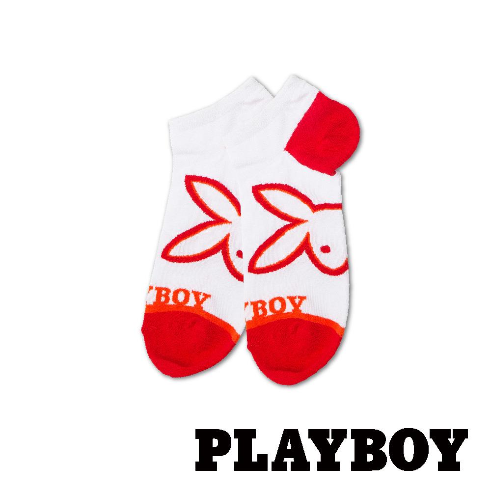 【襪款任選3雙$299 、7雙$588】PLAYBOY兔頭隱形平面男襪-白(BX2515)