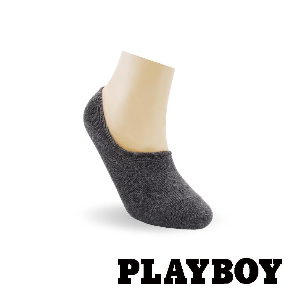 【襪款任選4雙$395 、9雙$750】 PLAYBOY 止滑隱形淺口男襪-深灰(BX0217)