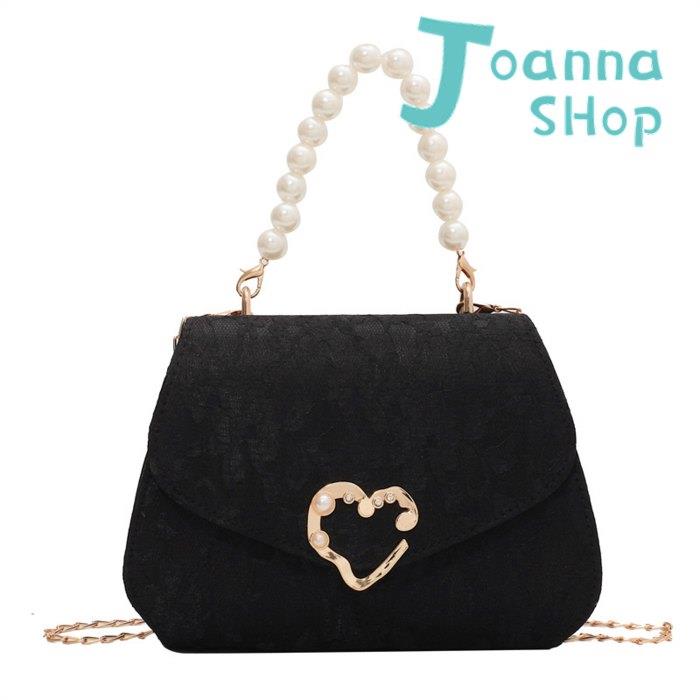 心心相印簡約珍珠逛街百搭手提斜背包1-Joanna Shop