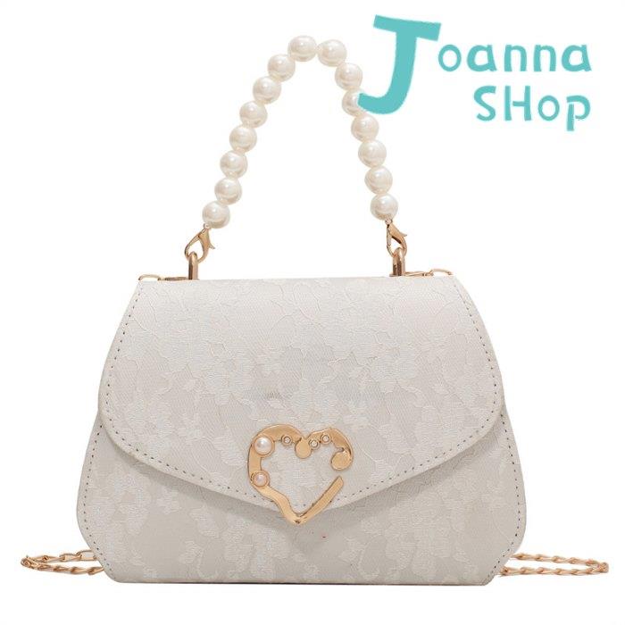 心心相印簡約珍珠逛街百搭手提斜背包2-Joanna Shop
