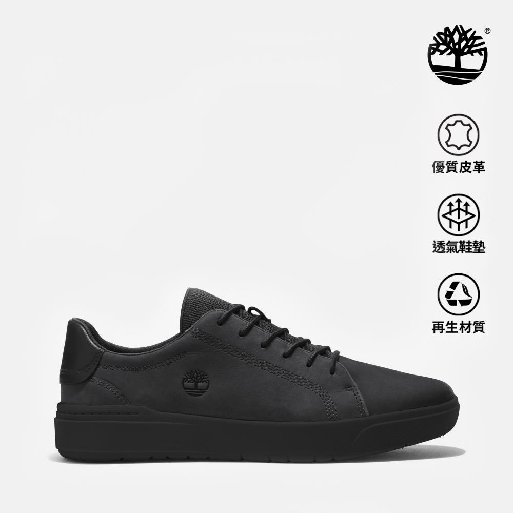 Timberland 男款黑色皮革緩震Seneca Bay休閒鞋|A5S8R015