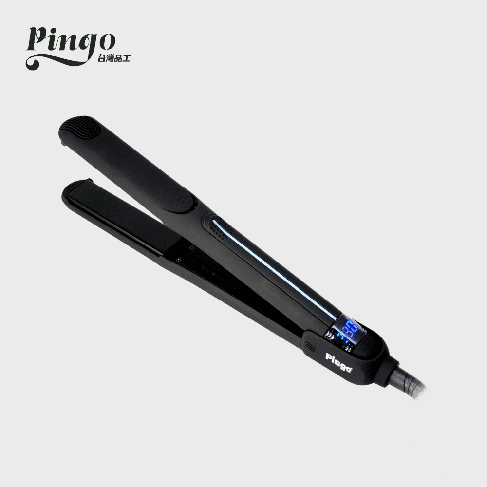 Pingo 台灣品工 Pro｜X1鈦空黑LED專業離子夾（極致天使光）