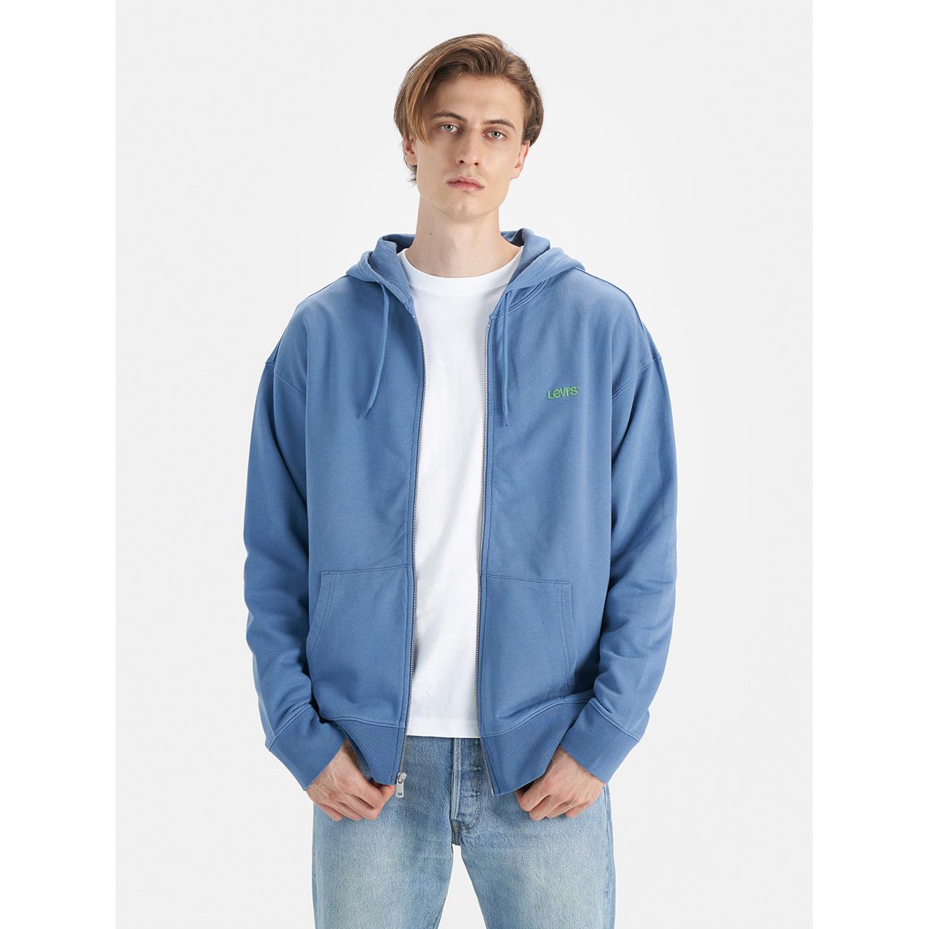 Levis 男款 連帽外套 / 精工刺繡Logo 靛藍 熱賣單品