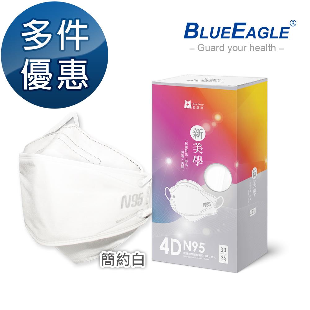 N95 4D立體型成人醫用口罩 (簡約白) 30片/盒 多件優惠中 NP-4DMWH-30