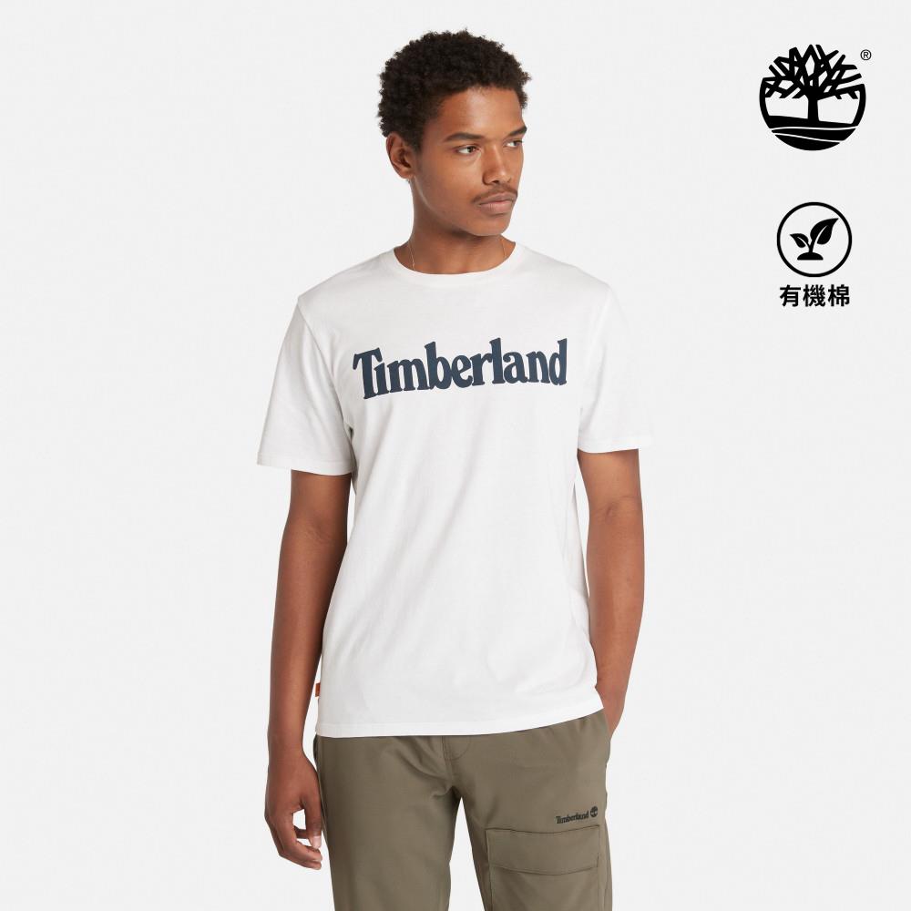 Timberland 男款白色LOGO短袖T恤|A6DN3100