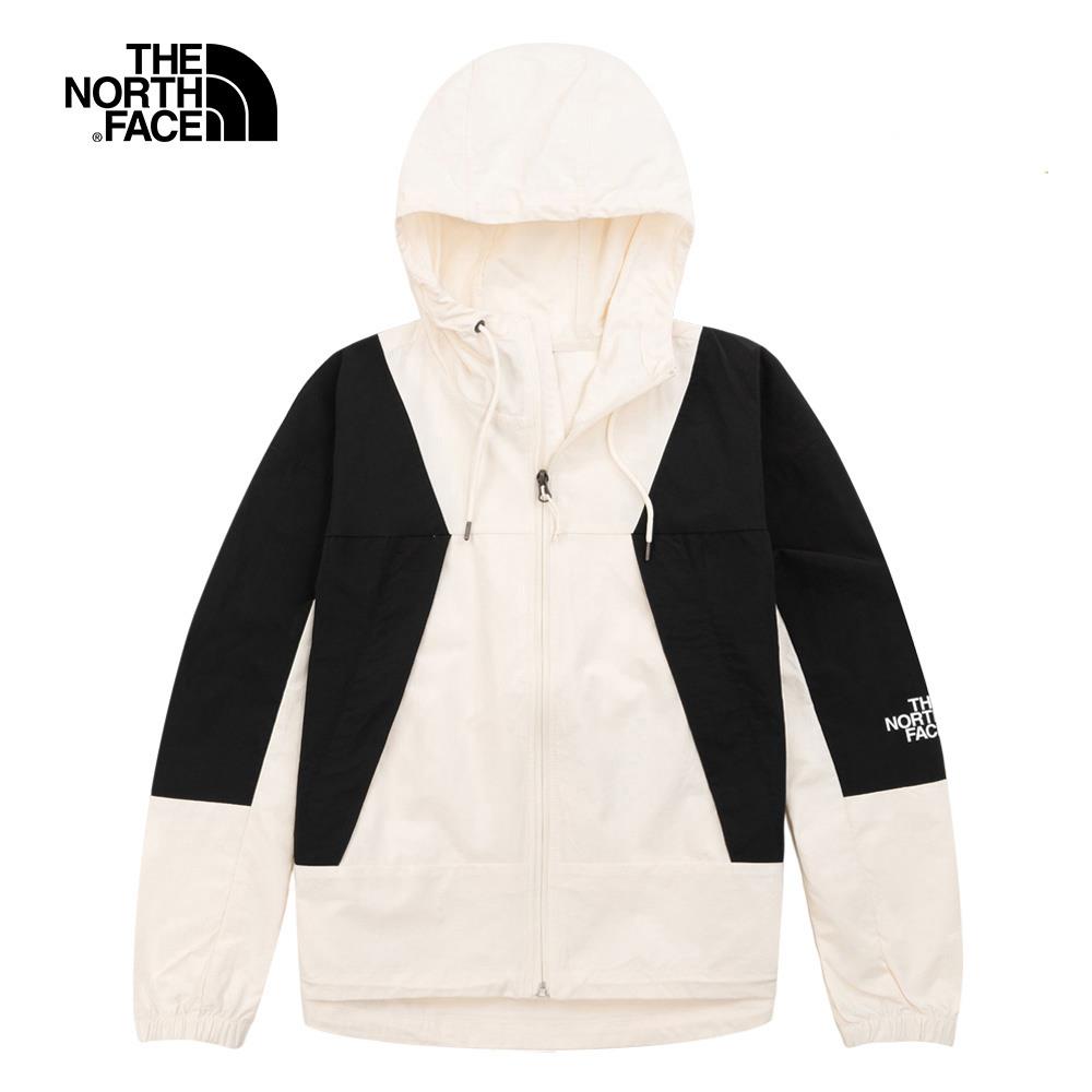The North Face北面女款米白色防風防潑水寬鬆連帽外套|5K16N3N