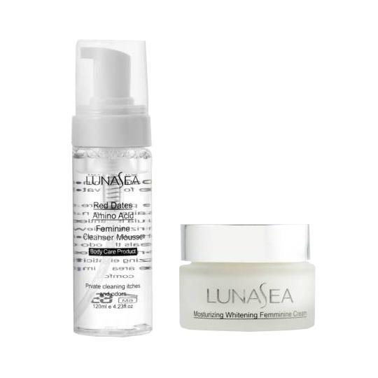 【LUNASEA璐娜希】青春彈潤美白私密處精華乳30ml+紅棗氨基酸私密處清潔慕絲120ml(私密處保養)
