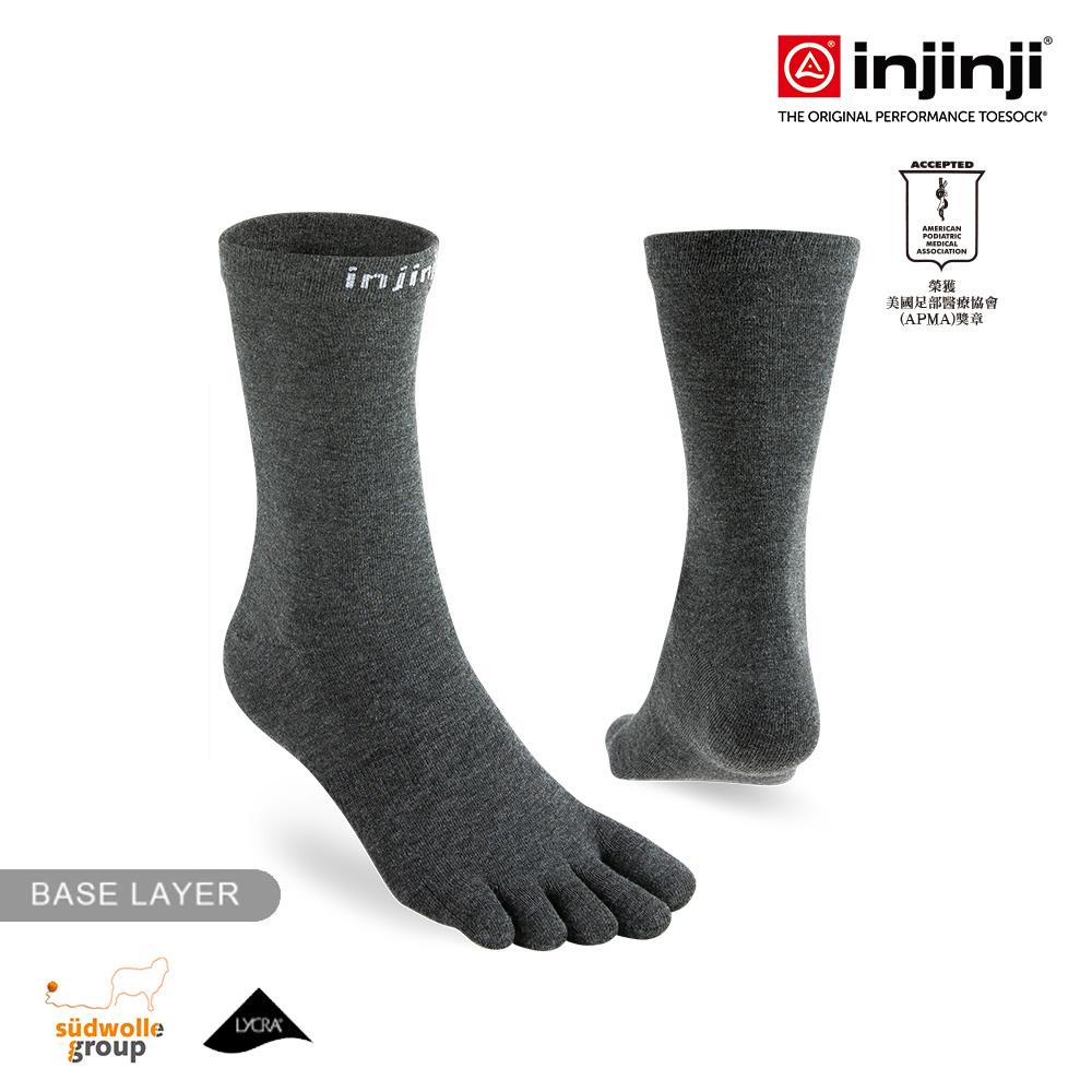 【injinji】Liner羊毛中筒內襪NX(石板灰) - NAA2994 | 羊毛抗菌襪 吸濕排汗 登山推薦 五趾襪