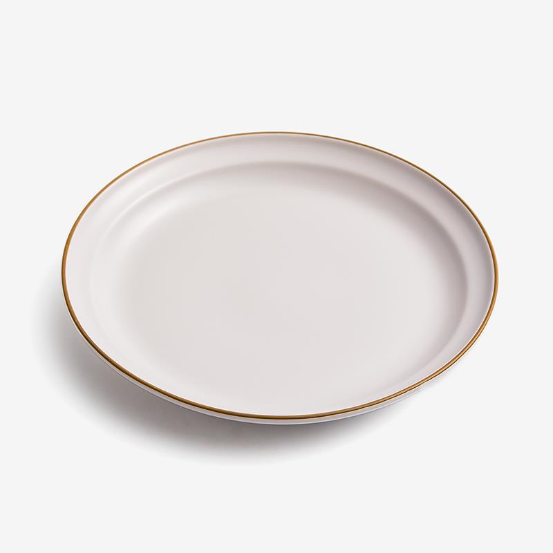 WAGA 樸質白玉 24cm 陶瓷圓盤｜奶油白｜單品