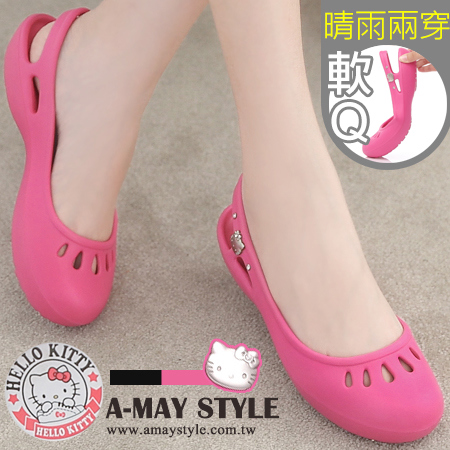 特價99元UP。現貨-雨鞋-MIT可愛KITTY水鑽縷空涼拖鞋【XHK916122】＊特價商品恕不退換