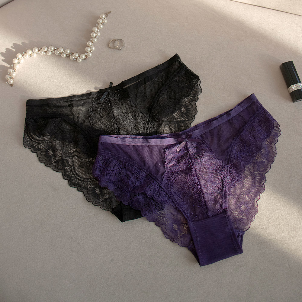 內褲【小兔亂亂撞】蕾絲三角小褲(2色)