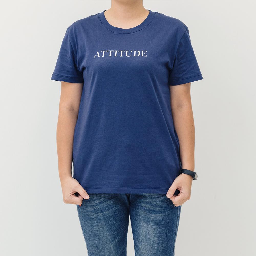★買一送一★ATTi TUDE-品牌LOGO設計短袖上衣 海藍色 (中性版型 ) 短T T恤 AT-MT2205