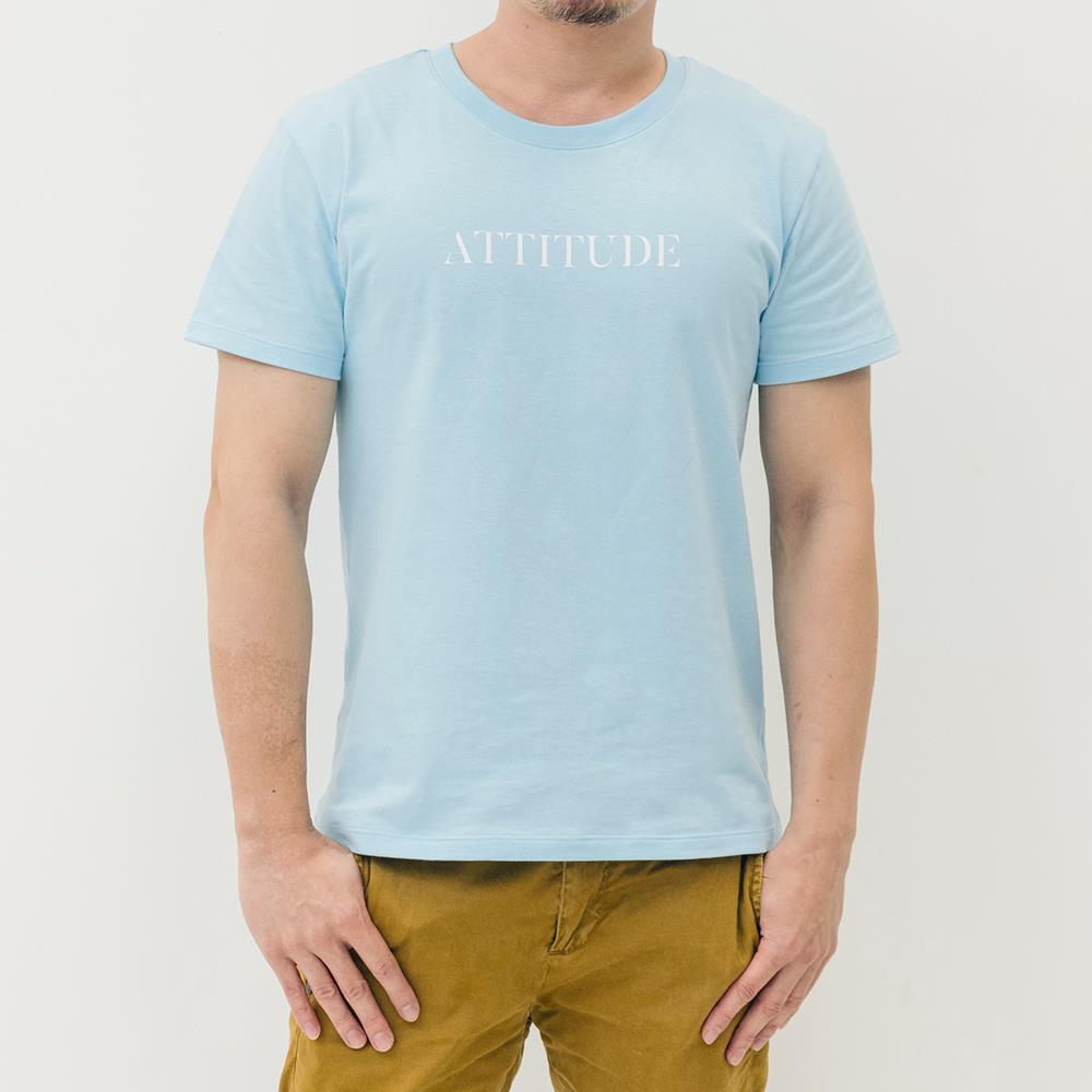 ★買一送一★ATTi TUDE-品牌LOGO設計短袖上衣 淺藍色 (中性版型 ) 短T T恤 AT-MT2205