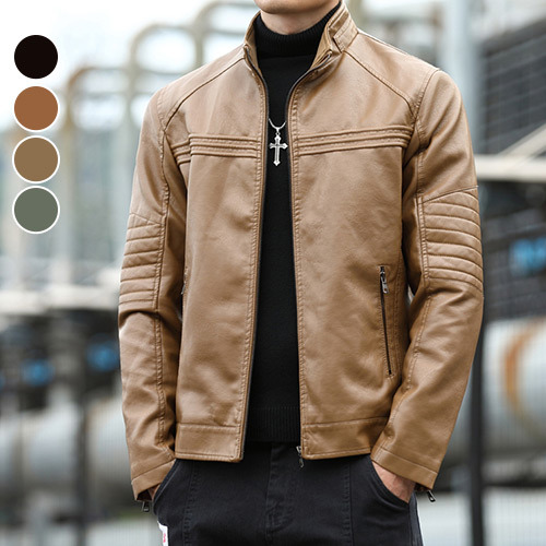 皮衣外套 騎士風格3D立體設計修身軍裝夾克(4色) 現 預【NZ782015】