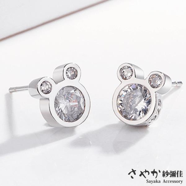 【Sayaka紗彌佳】珍藏版米奇造型鑲鑽耳環