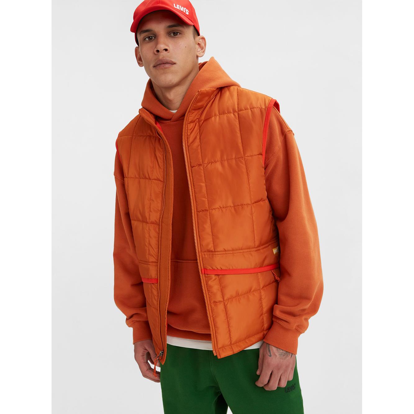 Levis Gold Tab金標系列 男款 鋪棉背心外套 / 拉鍊穿脫 楓葉棕 熱賣單品