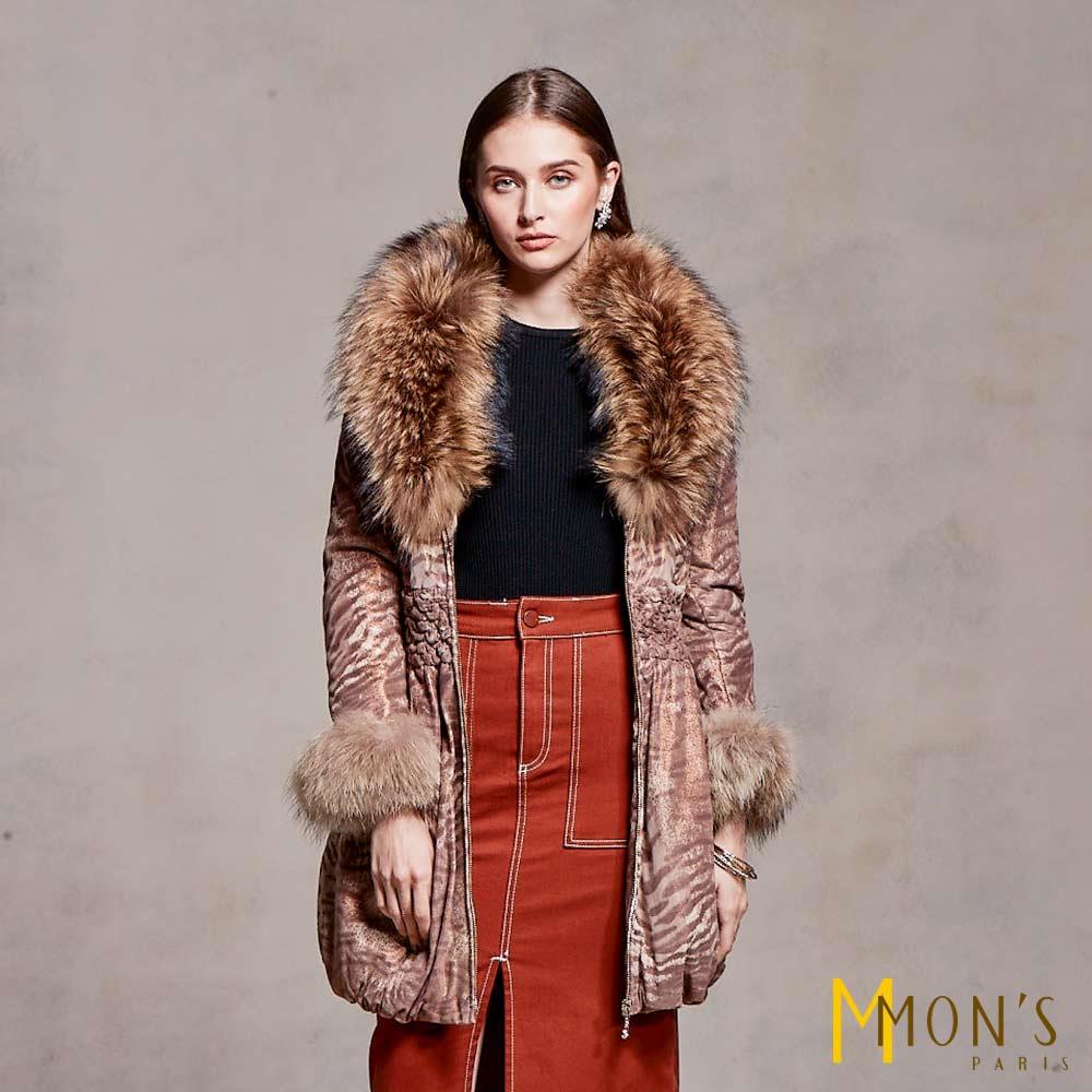 時尚紋小羊皮保暖大衣【MON’S 流行服飾】