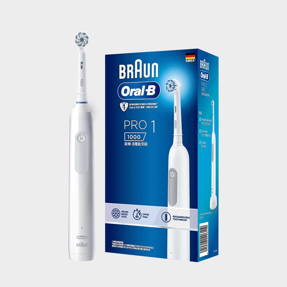 Oral-B PRO1 3D電動牙刷-簡約白